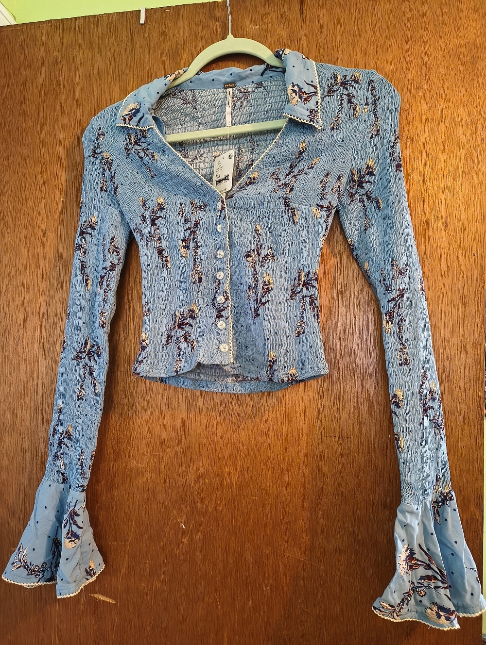 Free People Amelia Printed Blouse  Size XS